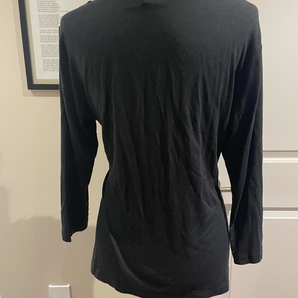 Black top with bejeweled neckline. - Picture 4 of 5